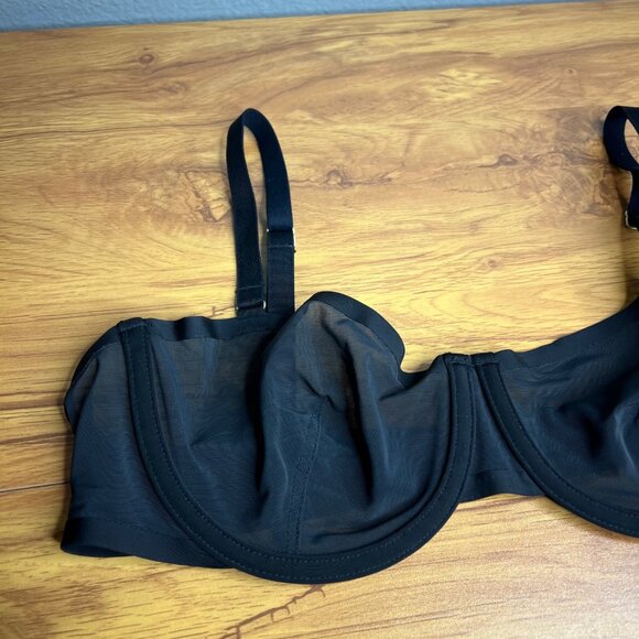 CUUP The Balconette‎ Mesh Bra Size 36B Black Underwire Sheer NEW - Picture 3 of 6
